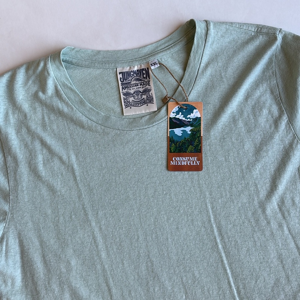 Jungmaven Lorel Sage Green‎ Made In USA Hemp Organic Cotton Tshirt Women’s XXL